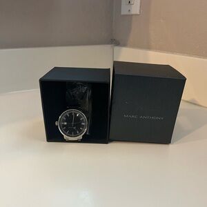 Marc Anthony Black Dial Silver Stainless Men's Watch
